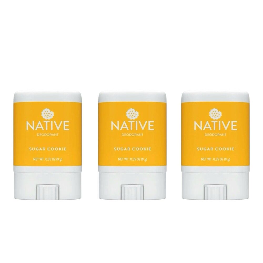 3x Native Sugar Cookie Holiday Edition Mini Travel Size Deodorant Sticks